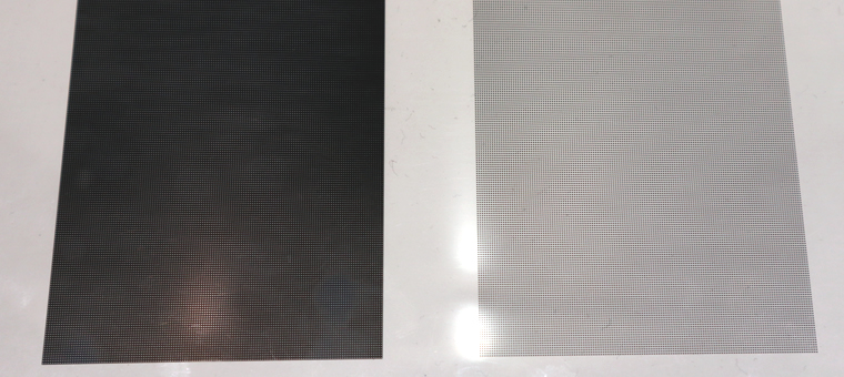 Example of Black Matrix printing (Narrow width: 100µm, Substrate: glass)